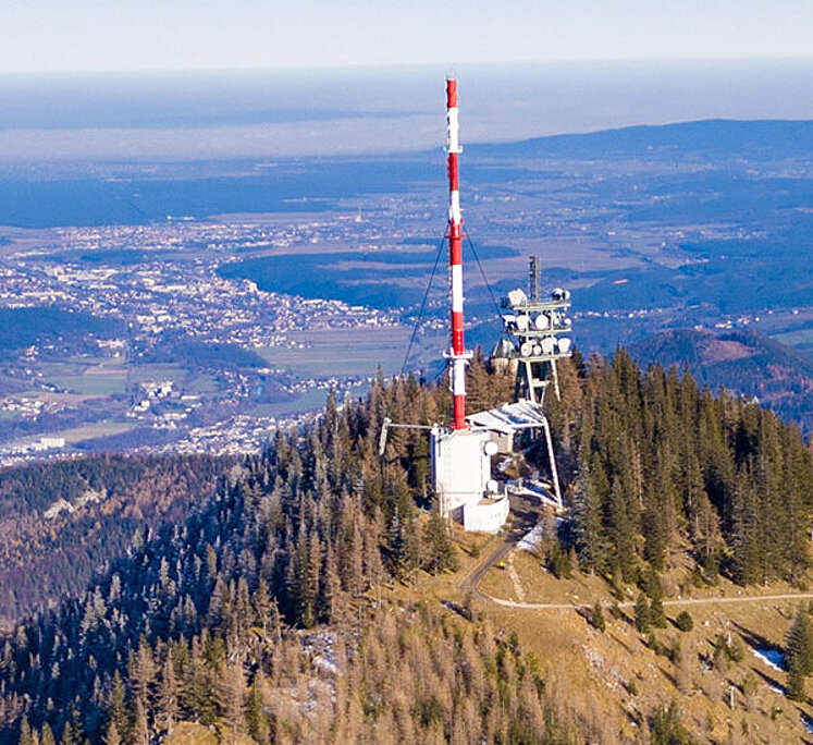 Bird's eye view of the ORS transmitter at Semmering