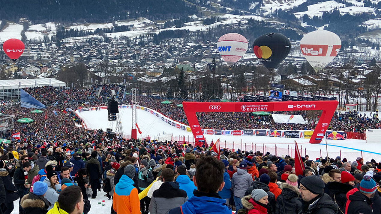 Zielgelände der Streif in Kitzbühel