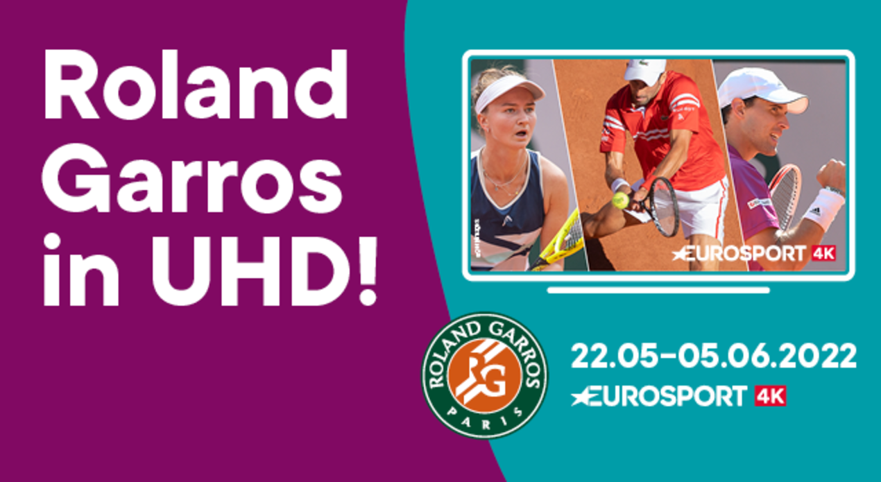 Eurosport 4K zeigt die French Open auf simpliTV exklusiv in Österreich in brillanter UHD-Qualität