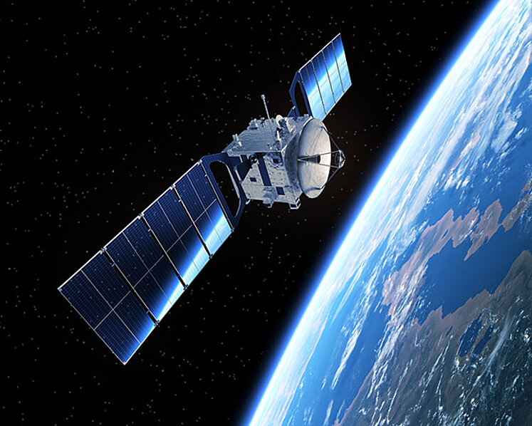 Satelliten-Transponder im Weltall
