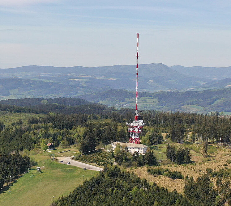 Bird's eye view transmission tower